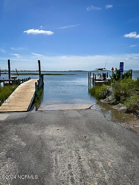 165 Polly Hill Rd, Marshallberg, NC 28553 - dock area with a boat ramp and a water view