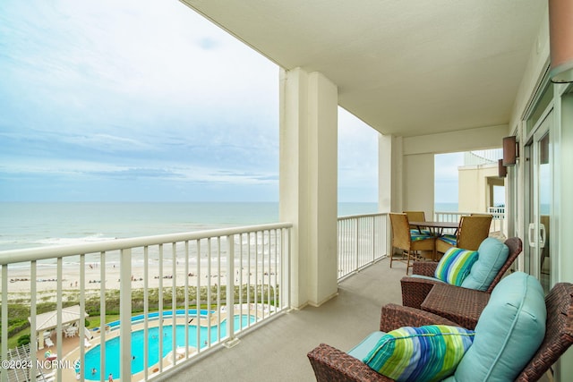 1435 Salter Path Rd Unit E7Grande, Villas, Indian Beach, NC 28512 - balcony featuring view of water and beach and view of pool