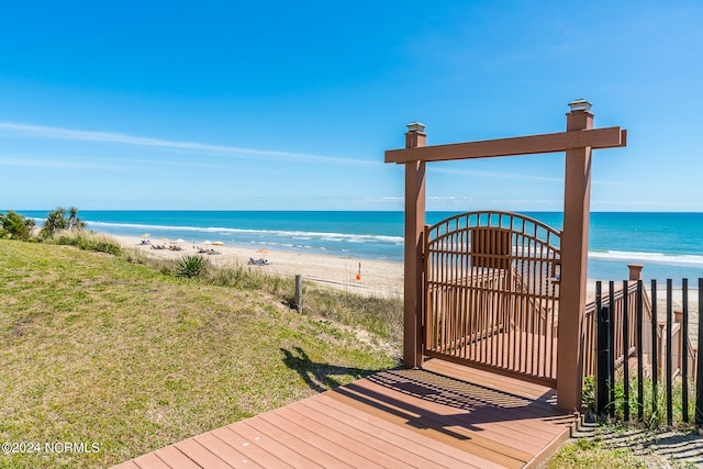 water view with a view of the beach