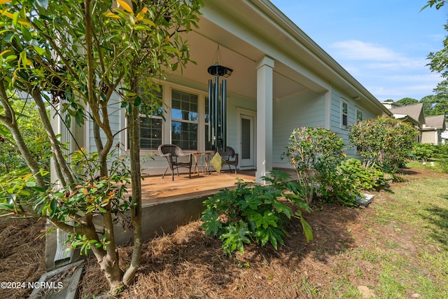 exterior space with covered porch