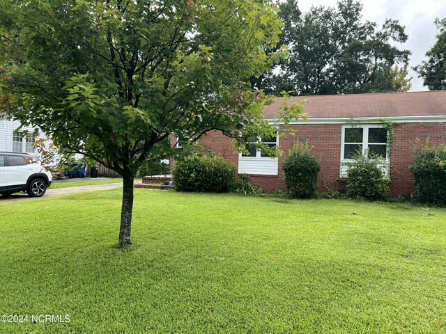 view of front facade with a front lawn