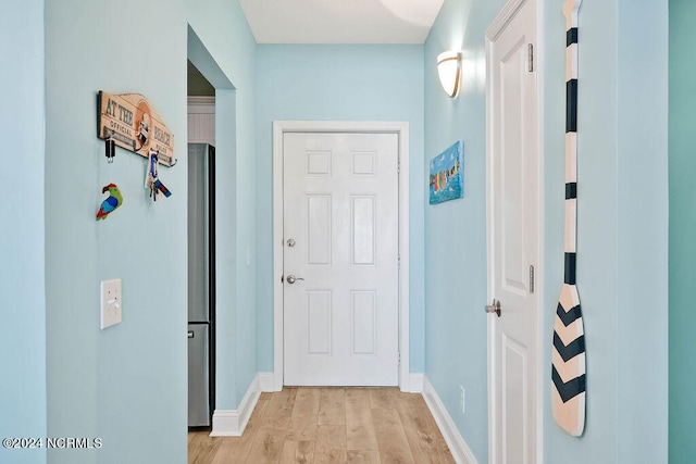 hall featuring light wood-type flooring