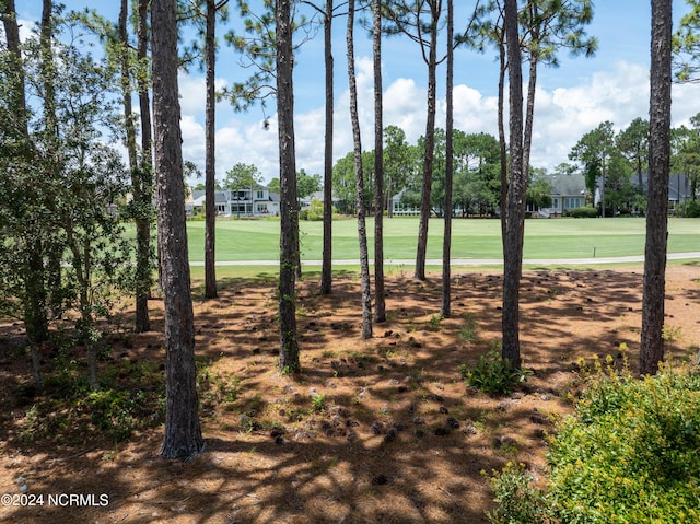 view of yard with view of golf course