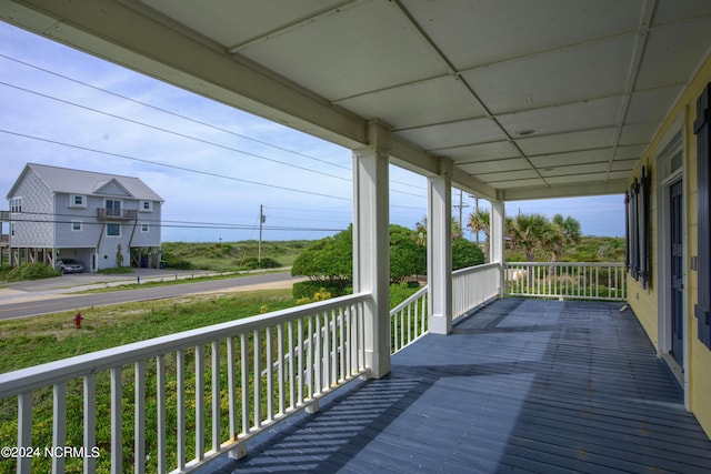 deck featuring covered porch