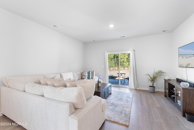 living room featuring light hardwood / wood-style flooring