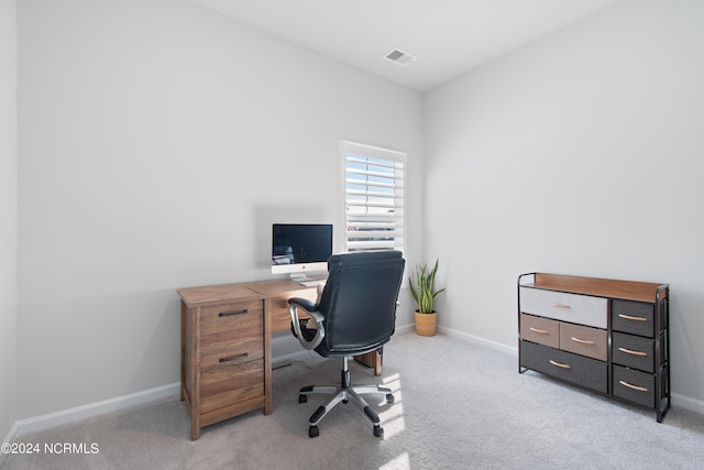 office space with light carpet