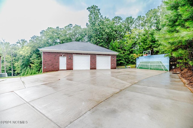 view of garage