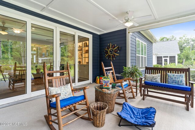 view of patio / terrace featuring outdoor lounge area and ceiling fan