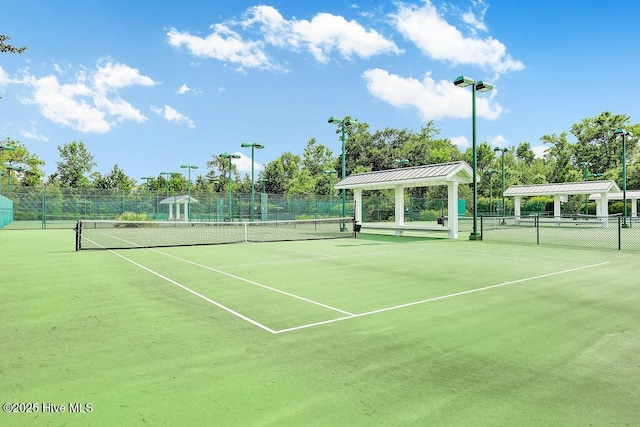 view of sport court with a gazebo