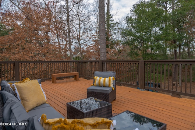 deck featuring an outdoor hangout area