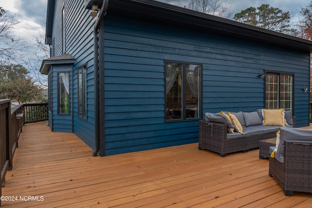 deck featuring an outdoor living space