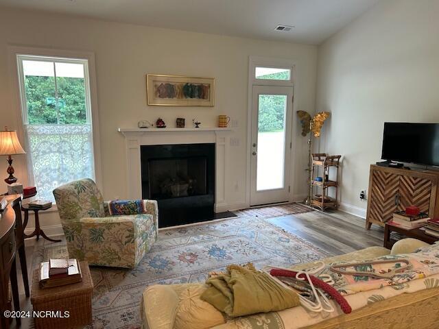 living room featuring light hardwood / wood-style floors