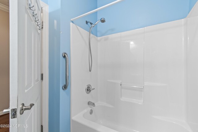 bathroom featuring bathing tub / shower combination