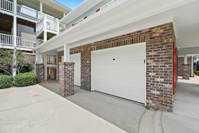 view of garage