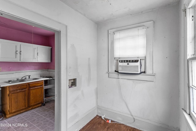 kitchen with plenty of natural light, sink, and cooling unit