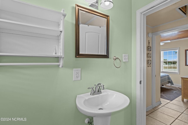 bathroom featuring sink and tile patterned floors