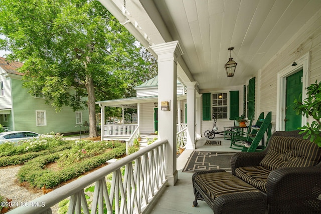 balcony with covered porch