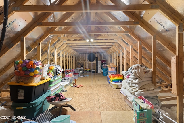 view of unfinished attic