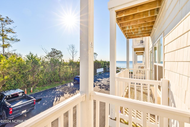 balcony with a water view