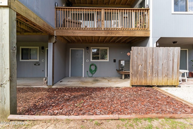 exterior space with a patio and a balcony