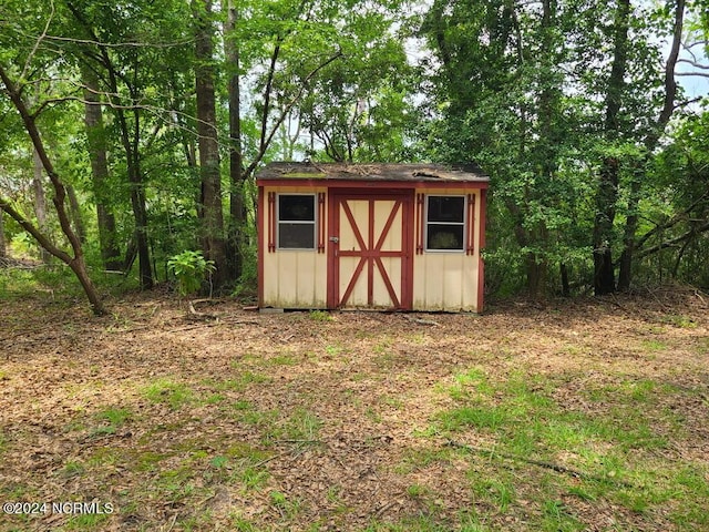 view of shed