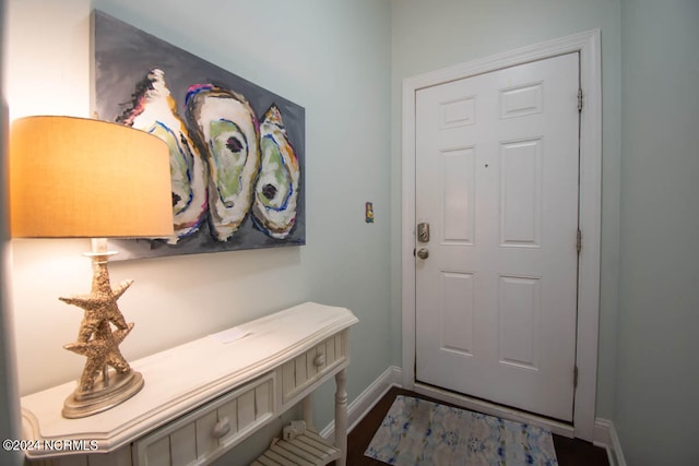 foyer entrance featuring hardwood / wood-style flooring