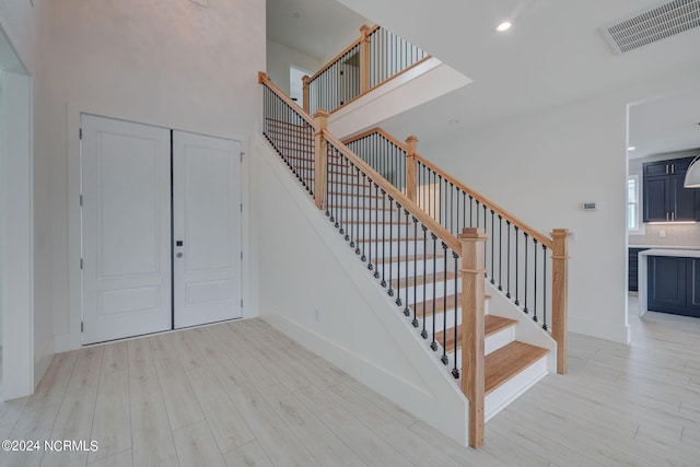 foyer entrance featuring light hardwood / wood-style floors