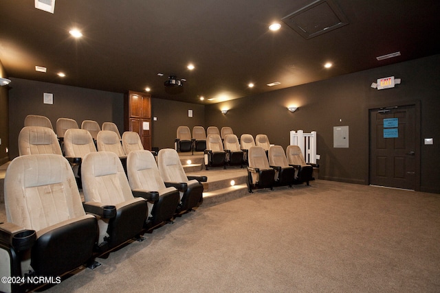 view of carpeted cinema room