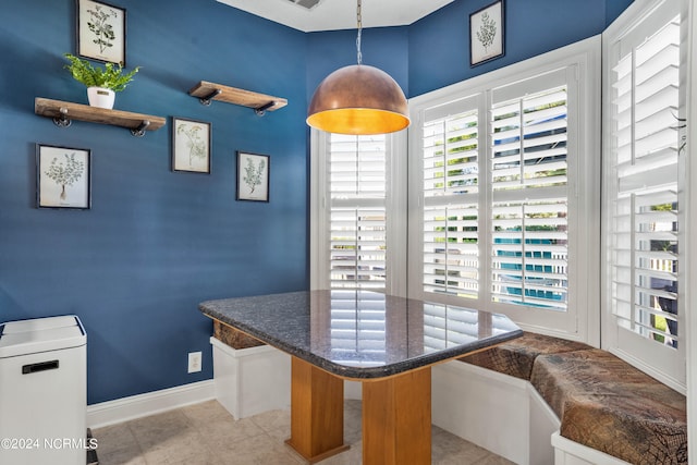 view of tiled dining area