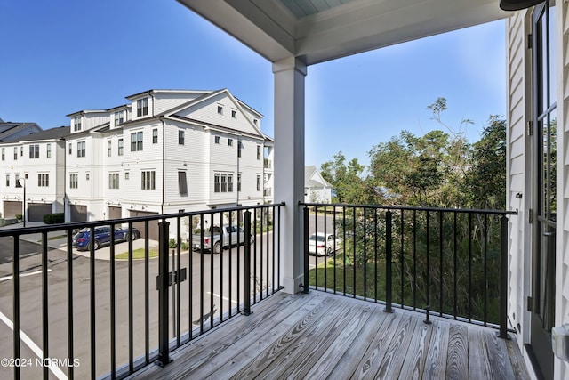 balcony with a residential view