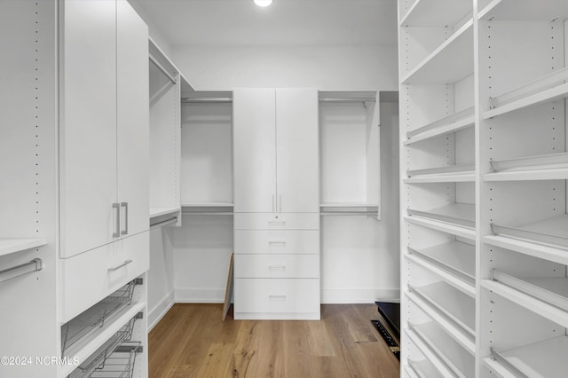 walk in closet featuring light wood-style floors