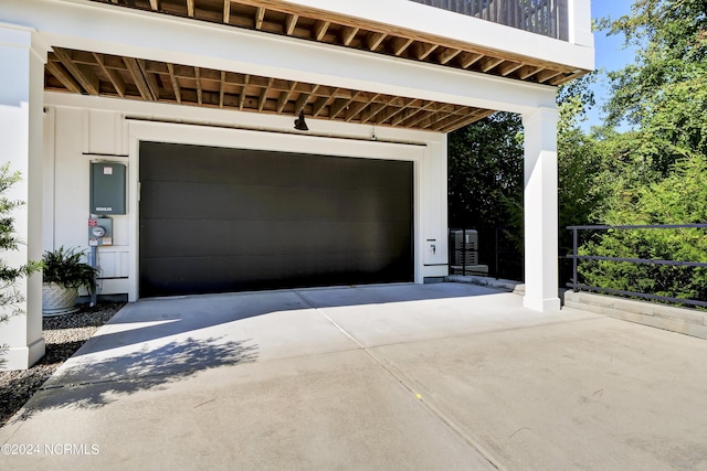 garage with driveway