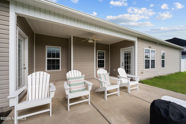 view of patio / terrace with ceiling fan