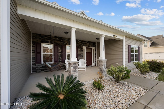 view of patio / terrace featuring covered porch