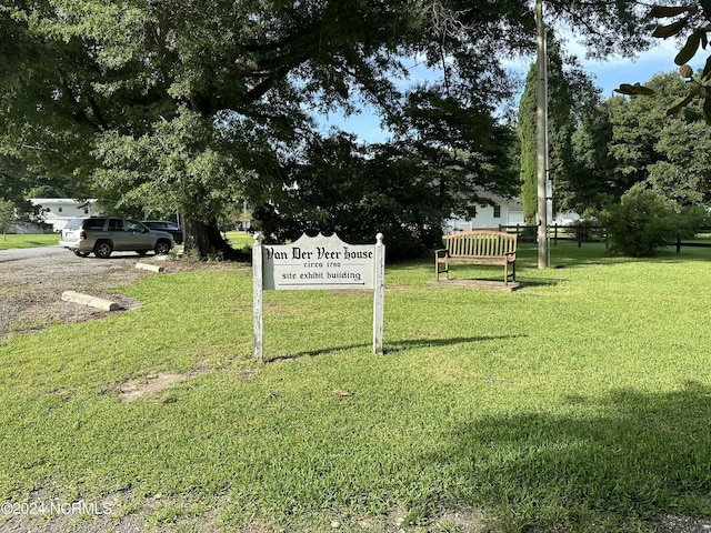 view of home's community with a yard