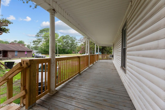 wooden deck with a porch