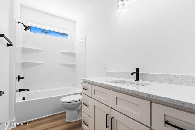 4039 Pintail Ave, Shallotte, NC 28470 - bathroom with vanity, shower / bathtub combination, and wood finished floors