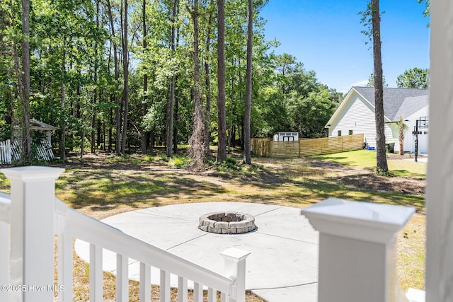 4039 Pintail Ave, Shallotte, NC 28470 - view of patio / terrace with a fire pit
