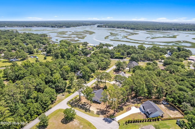 4039 Pintail Ave, Shallotte, NC 28470 - bird's eye view of a large body of water and a heavily wooded area