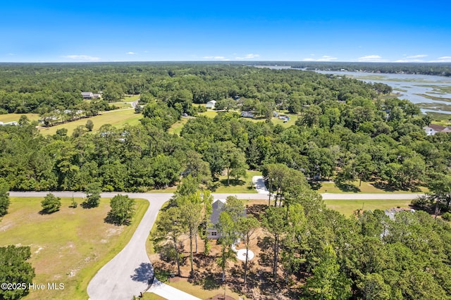 4039 Pintail Ave, Shallotte, NC 28470 - bird's eye view of a heavily wooded area and a nearby body of water