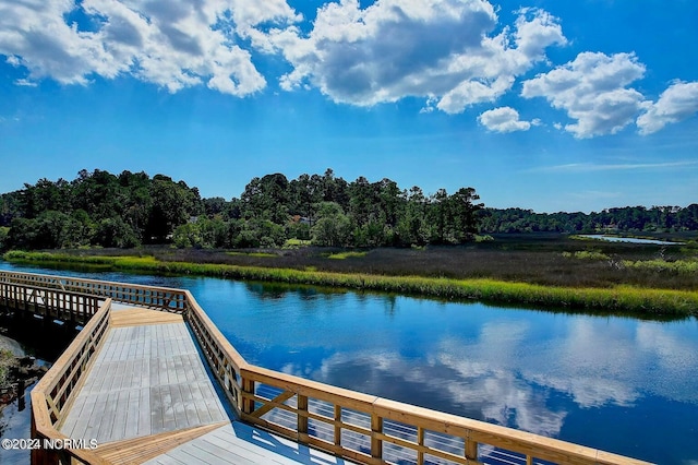 4039 Pintail Ave, Shallotte, NC 28470 - dock featuring a water view and a forest view