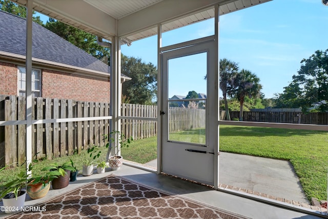 view of unfurnished sunroom