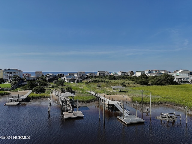 exterior space featuring a water view