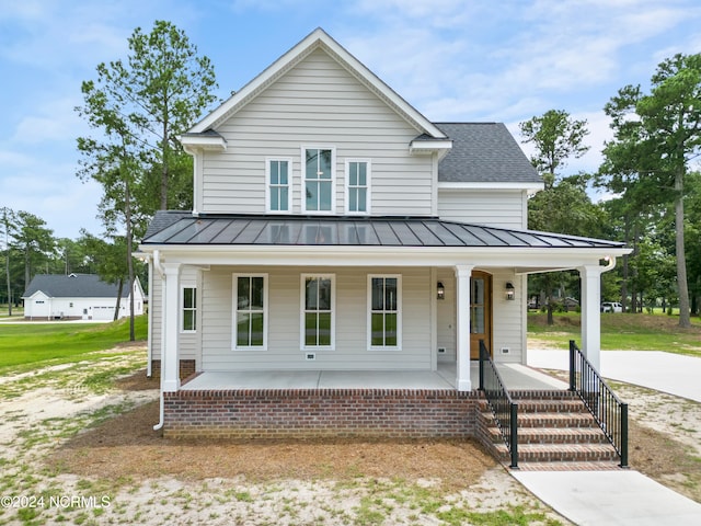 view of front of property with covered porch