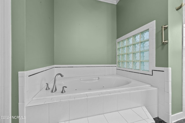full bathroom featuring a whirlpool tub