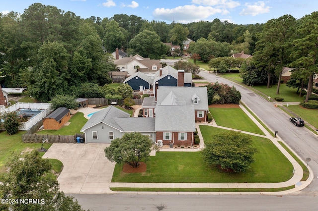 aerial view with a residential view