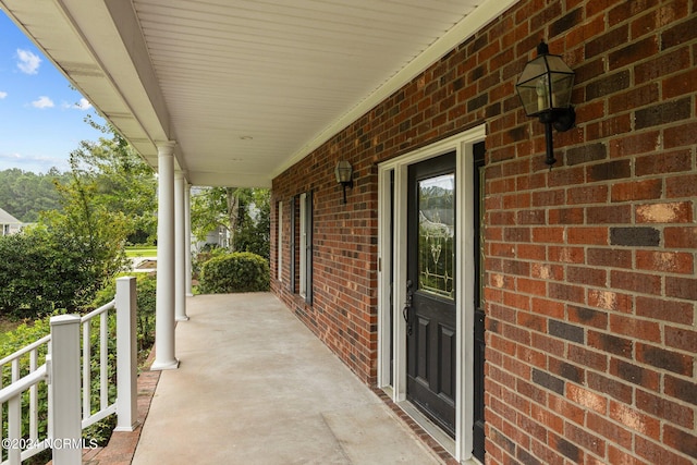 view of patio with a porch