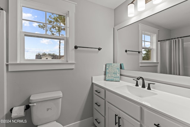 full bathroom featuring toilet and vanity