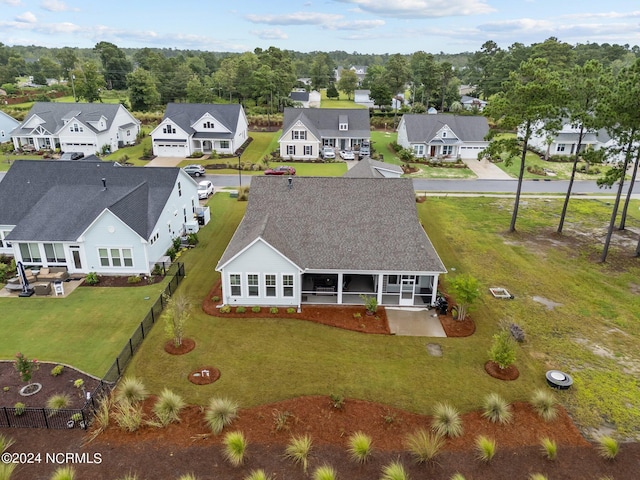 bird's eye view with a residential view