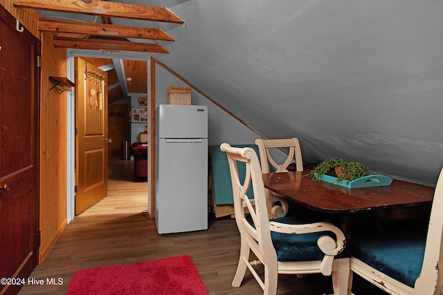 511 N A St, Bridgeton, NC 28519 - dining room featuring wood finished floors and lofted ceiling
